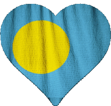 Flags Oceania Palau Heart 