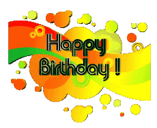 Messages Anglais Happy Birthday Abstract - Geometric Fond Transparent 009 