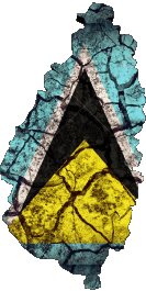 Drapeaux Amériques Sainte Lucie Carte 