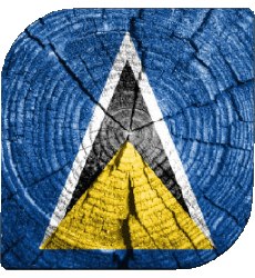 Drapeaux Amériques Sainte Lucie Carré 