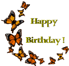 Messages Anglais Happy Birthday Butterflies 009 