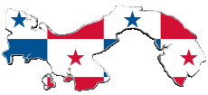 Banderas América Panamá Mapa 