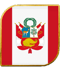 Flags America Peru Square 
