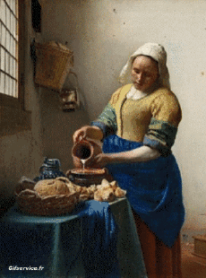 Humor -  Fun Morphing - Sehen Sie aus wie Maler Künstler Eindämmung Covid Kunst Nachbildungen Getty Herausforderung - Johannes  Vermeer 