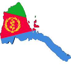 Banderas África Eritrea Mapa 