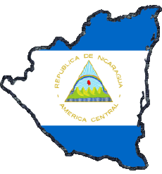 Bandiere America Nicaragua Carta Geografica 