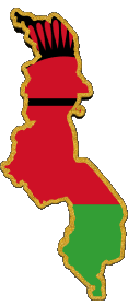 Bandiere Africa Malawi Carta Geografica 