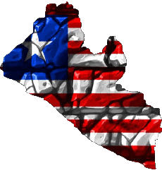 Banderas África Liberia Mapa 