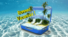 Mensajes Francés Bonnes Vacances Fondo animado 002 