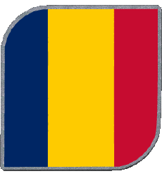 Drapeaux Afrique Tchad Carré 
