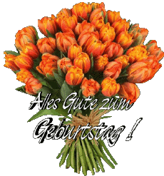 Nachrichten Deutsche Alles Gute zum Geburtstag Blumen Transparenter Hintergrund 012 