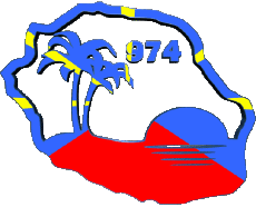 Flags France D.O.M - T.O.M La Réunion Map 