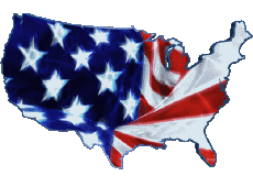 Drapeaux Amériques U.S.A - National carte 