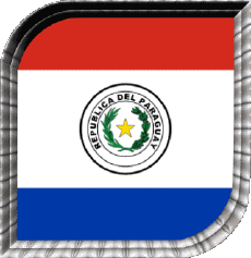 Drapeaux Amériques Paraguay Carré 