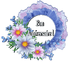 Messagi Francese Bon Anniversaire Floral Sfondo trasparente 020 