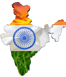 Drapeaux Asie Inde Carte 