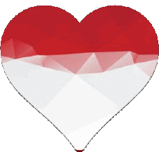 Drapeaux Asie Indonésie Coeur 