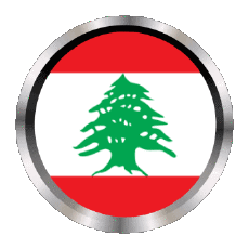 Fahnen Asien Libanon Rund - Ringe 