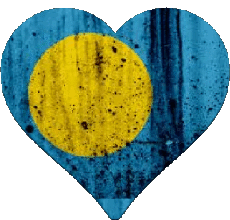 Flags Oceania Palau Heart 