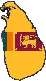 Fahnen Asien Sri Lanka Karte 