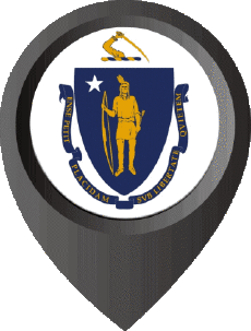 Banderas América U.S.A - Estados Massachusetts Marcador de ubicación 
