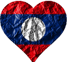 Drapeaux Asie Laos Coeur 
