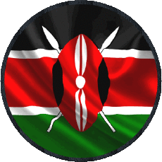 Drapeaux Afrique Kenya Rond 