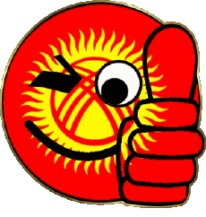 Banderas Asia Kirguizistán Smiley - OK 