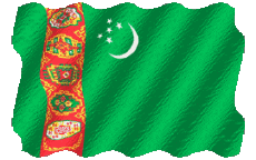 Flags Asia Turkmenistan Waving 