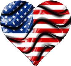 Drapeaux Amériques U.S.A - National Coeur 