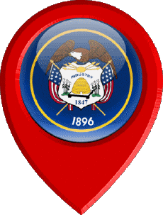 Flags America U.S.A - States Utah Location Pin 