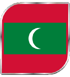 Bandiere Asia Maldive Quadrato 