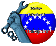 Messages Espagnol 1 de Mayo Feliz día del Trabajador - Venezuela 