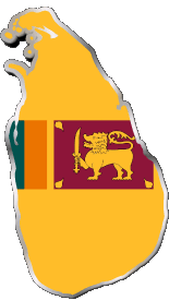 Flags Asia Sri Lanka Map 