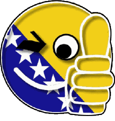 Fahnen Europa Bosnien herzegowina Smiley - OK 
