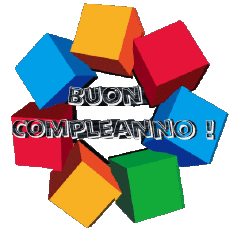 Mensajes Italiano Buon Compleanno Astratto - Geometrico Fondo transparente 004 