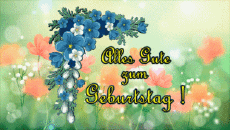 Messagi Tedesco Alles Gute zum Geburtstag Blumen Sfondo animato 001 