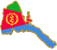 Flags Africa Eritrea Map 