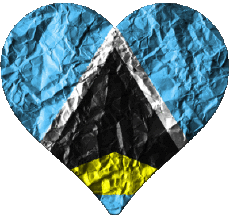 Flags America St. Lucia Heart 