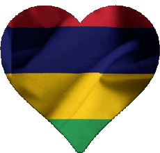 Fahnen Afrika Mauritius Herz 