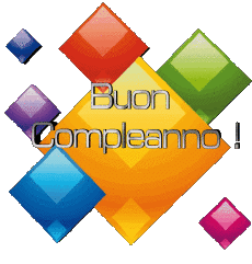 Mensajes Italiano Buon Compleanno Astratto - Geometrico 014 