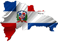 Drapeaux Amériques République Dominicaine carte 