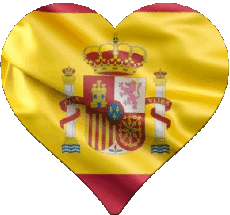 Fahnen Europa Spanien Herz 