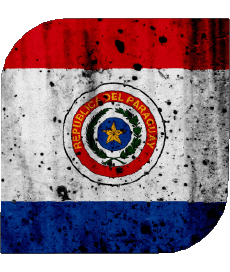 Drapeaux Amériques Paraguay Carré 