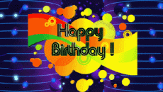 Nachrichten Englisch Happy Birthday Abstract - Geometric Animierter Hintergrund 003 