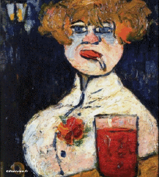 Maurice de Vlaminck - Le zinc-Humor - Fun Morphing - Parece Varias pinturas recreación de arte covid de contención desafío 2 Maurice de Vlaminck - Le zinc