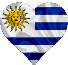 Bandiere America Uruguay Cuore 