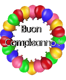 Nachrichten Italienisch Buon Compleanno Palloncini - Coriandoli 008 