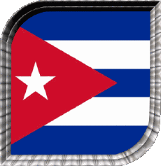 Flags America Cuba Square 