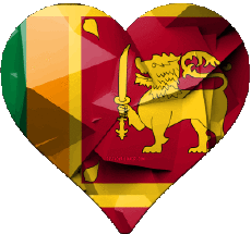 Drapeaux Asie Sri Lanka Coeur 